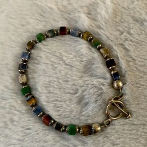 Retired Silpada Sterling Multi-colored Bracelet